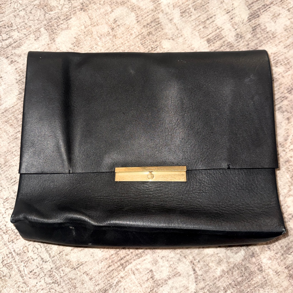 Celine Paris Black Leather Flap Bag